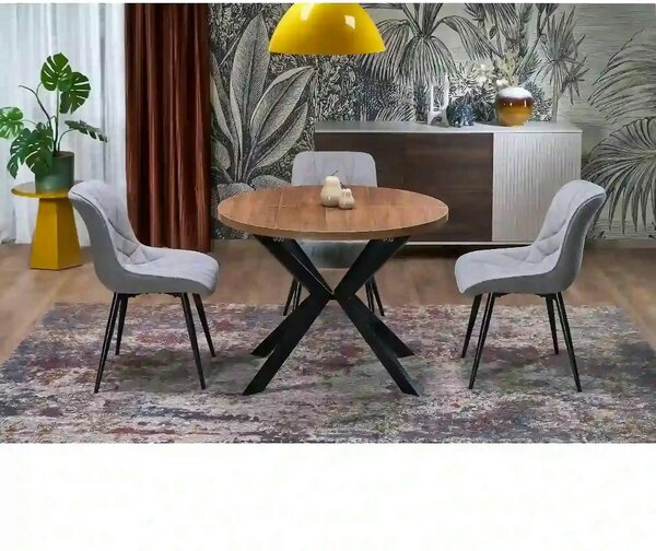 Scaun K567, gri - Havana 15, stofa catifelata/otel, 47x63x85 cm