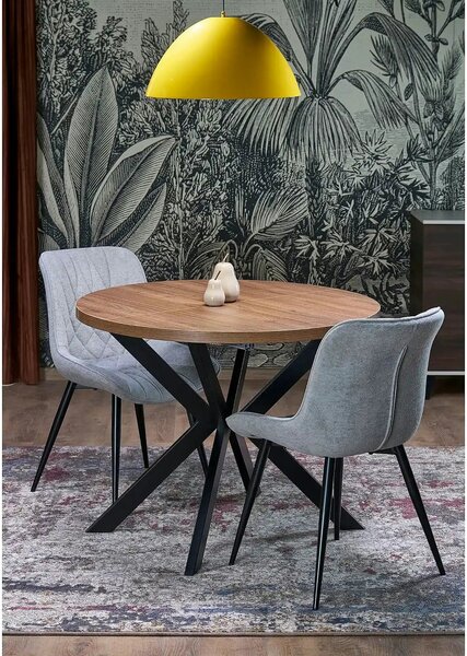 Scaun K567, gri - Havana 15, stofa catifelata/otel, 47x63x85 cm