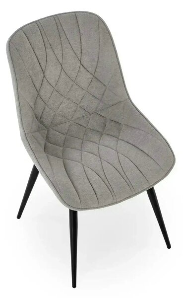 Scaun K567, gri - Havana 15, stofa catifelata/otel, 47x63x85 cm