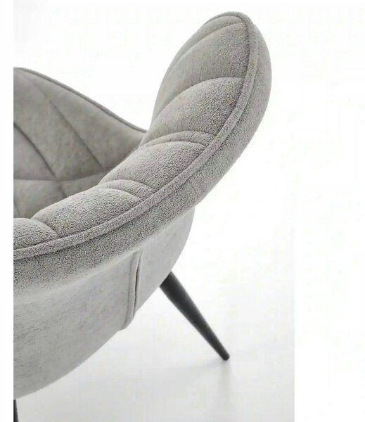Scaun K567, gri - Havana 15, stofa catifelata/otel, 47x63x85 cm