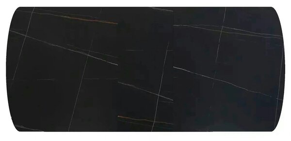 Masa extensibila VECTOR, negru mat cu efect de marmura, ceramica/metal