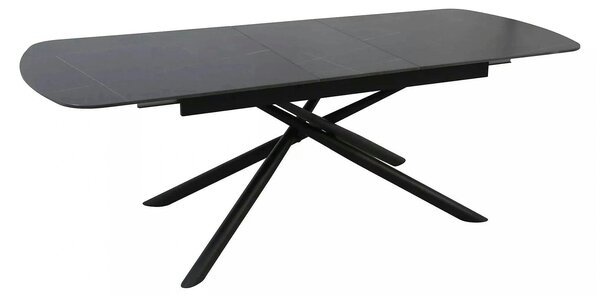Masa extensibila VECTOR, negru mat cu efect de marmura, ceramica/metal