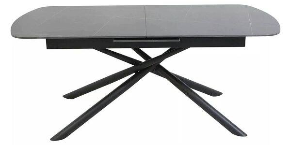 Masa extensibila VECTOR, negru mat cu efect de marmura, ceramica/metal