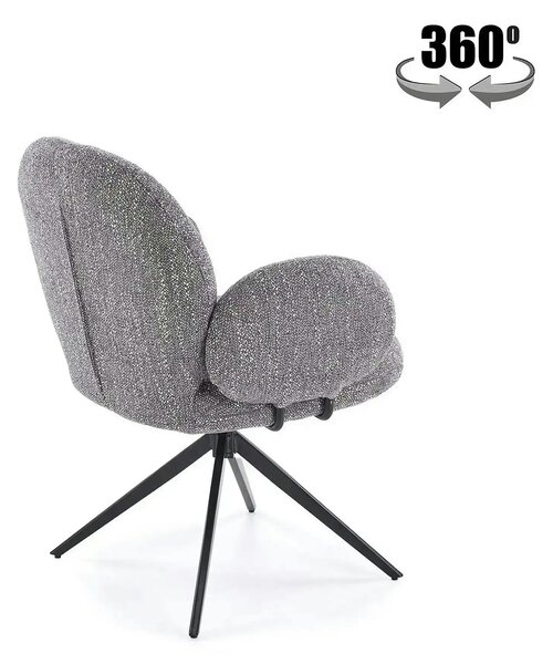 Scaun K568, gri/negru, stofa clasica/otel, 65x64x82 cm
