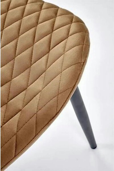 Scaun K569, bej - HLR 11, stofa catifelata/otel, 47x54x84 cm