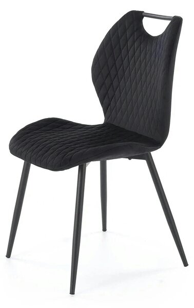 Scaun K569, negru - HLR 66, stofa catifelata/otel, 47x54x84 cm