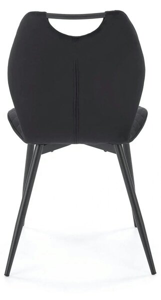 Scaun K569, negru - HLR 66, stofa catifelata/otel, 47x54x84 cm