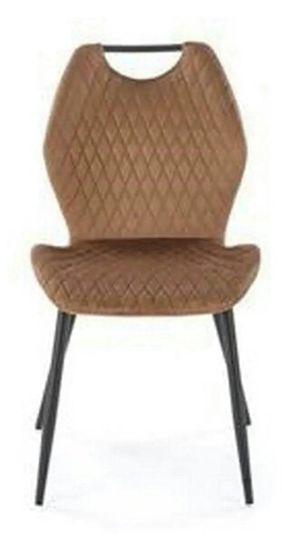 Scaun K569, bej - HLR 11, stofa catifelata/otel, 47x54x84 cm
