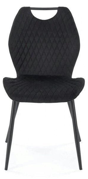 Scaun K569, negru - HLR 66, stofa catifelata/otel, 47x54x84 cm