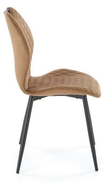 Scaun K569, bej - HLR 11, stofa catifelata/otel, 47x54x84 cm