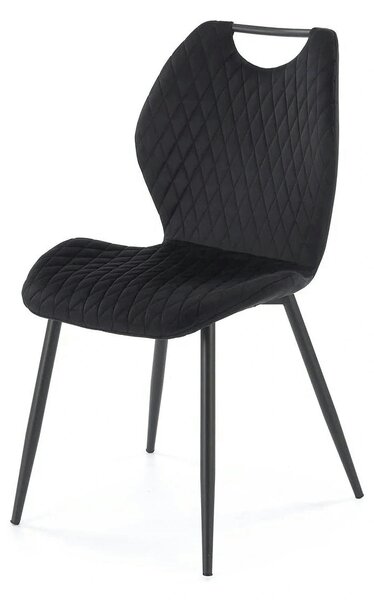 Scaun K569, negru - HLR 66, stofa catifelata/otel, 47x54x84 cm