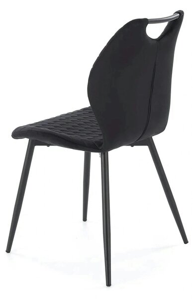 Scaun K569, negru - HLR 66, stofa catifelata/otel, 47x54x84 cm