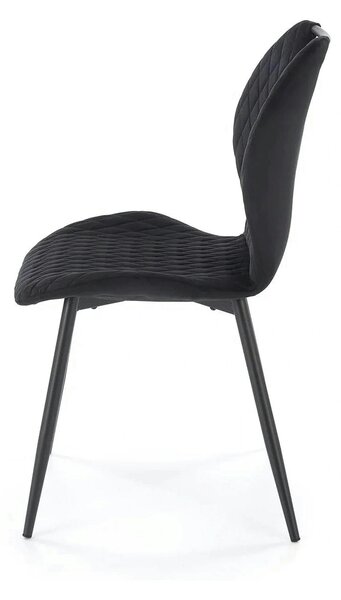 Scaun K569, negru - HLR 66, stofa catifelata/otel, 47x54x84 cm
