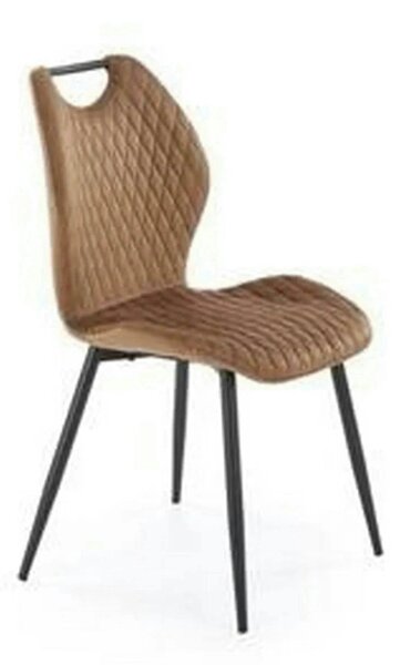 Scaun K569, bej - HLR 11, stofa catifelata/otel, 47x54x84 cm