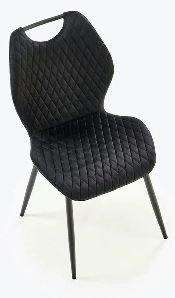 Scaun K569, negru - HLR 66, stofa catifelata/otel, 47x54x84 cm