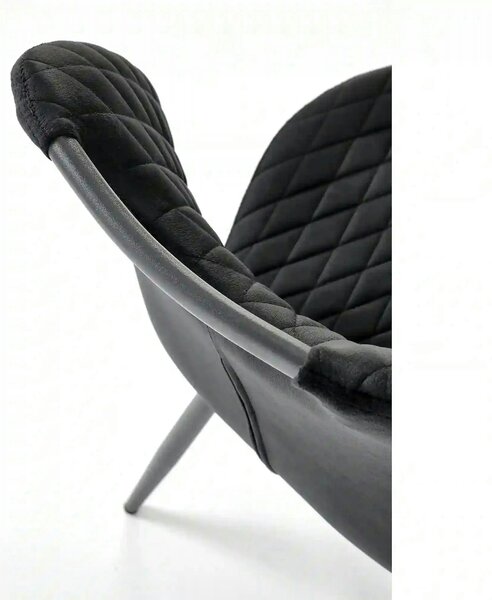 Scaun K569, negru - HLR 66, stofa catifelata/otel, 47x54x84 cm