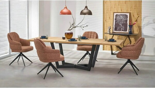 Scaun K570, scortisoara/negru, stofa/otel, 61x70x92 cm