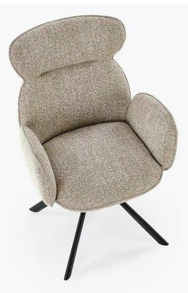 Scaun K571, bej inchis/negru, stofa clasica/otel, 63x64x93 cm