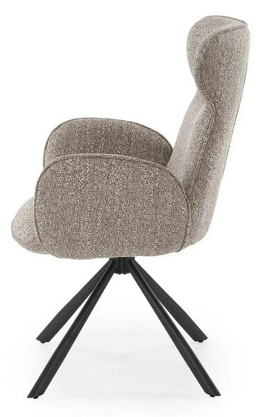 Scaun K571, bej inchis/negru, stofa clasica/otel, 63x64x93 cm