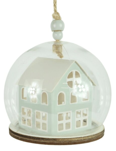Decoratiune de Craciun TINNY HOUSE 8 cm, verde deschis
