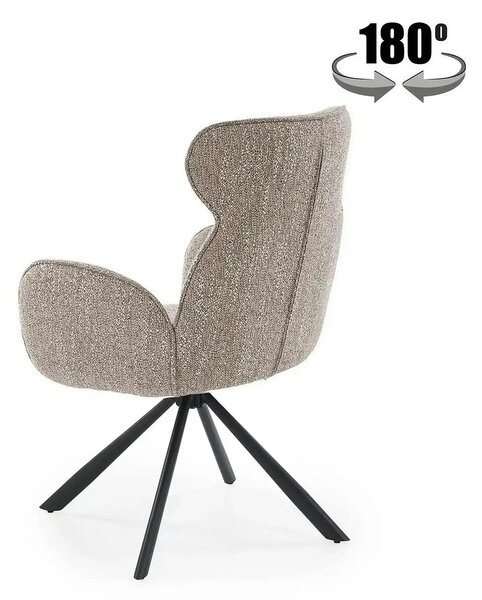 Scaun K571, bej inchis/negru, stofa clasica/otel, 63x64x93 cm