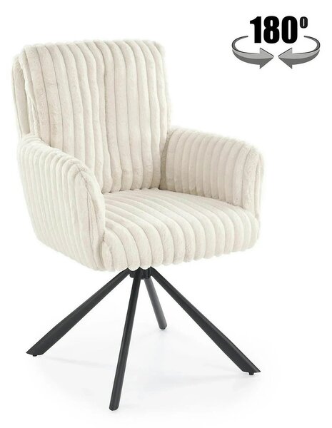 Scaun K572, crem - Vito 23, blana articiala/otel, 62x68x93 cm