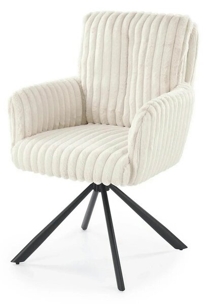 Scaun K572, crem - Vito 23, blana articiala/otel, 62x68x93 cm