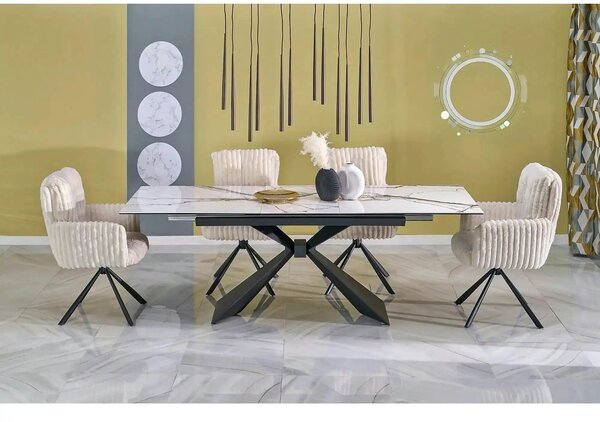 Scaun K572, crem - Vito 23, blana articiala/otel, 62x68x93 cm