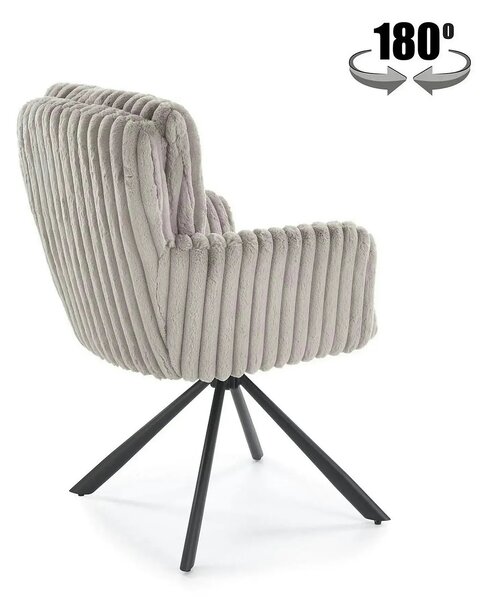 Scaun K572, gri - Vito 07, blana articiala/otel, 62x68x93 cm