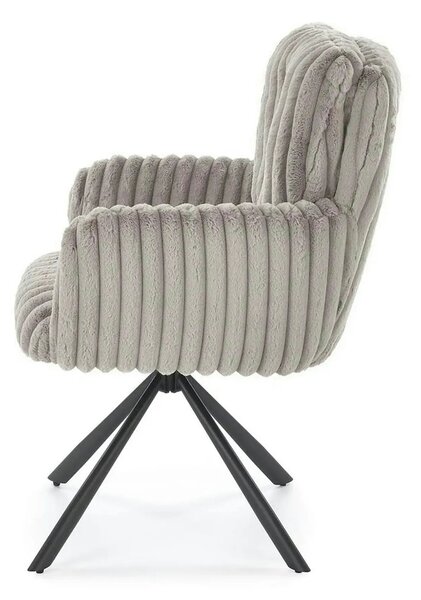 Scaun K572, gri - Vito 07, blana articiala/otel, 62x68x93 cm