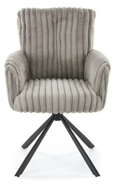 Scaun K572, gri - Vito 07, blana articiala/otel, 62x68x93 cm