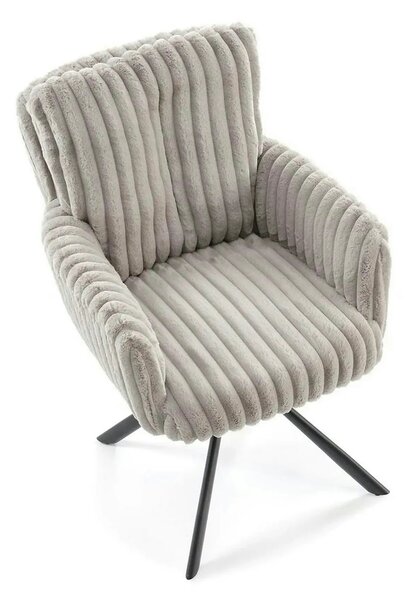 Scaun K572, gri - Vito 07, blana articiala/otel, 62x68x93 cm