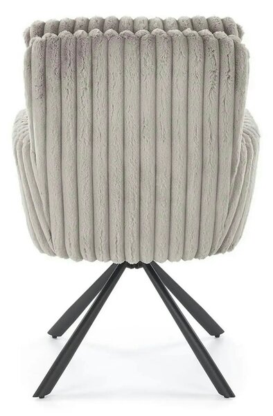 Scaun K572, gri - Vito 07, blana articiala/otel, 62x68x93 cm