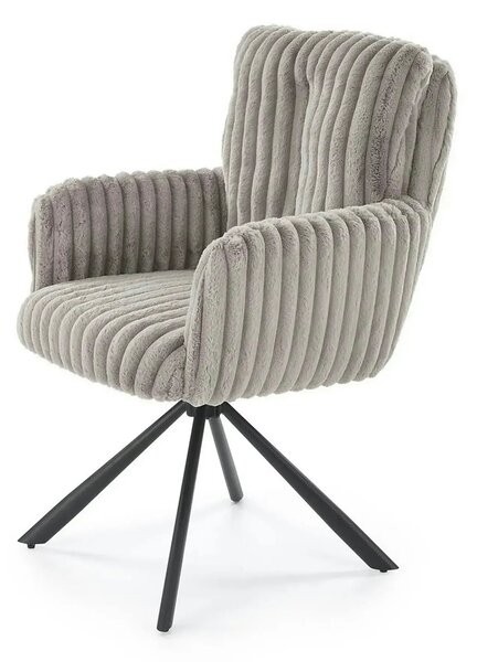 Scaun K572, gri - Vito 07, blana articiala/otel, 62x68x93 cm