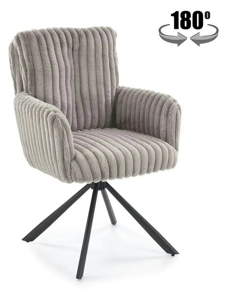 Scaun K572, gri - Vito 07, blana articiala/otel, 62x68x93 cm