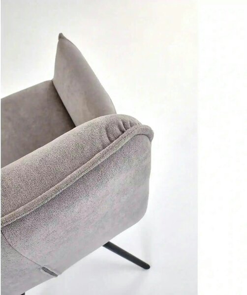 Scaun K574, gri/negru, stofa catifelata/otel, 60x60x88 cm