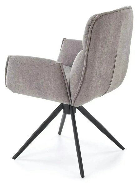 Scaun K574, gri/negru, stofa catifelata/otel, 60x60x88 cm