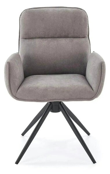 Scaun K574, gri/negru, stofa catifelata/otel, 60x60x88 cm