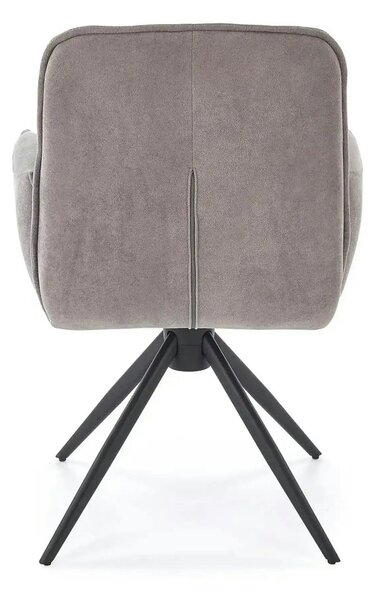 Scaun K574, gri/negru, stofa catifelata/otel, 60x60x88 cm