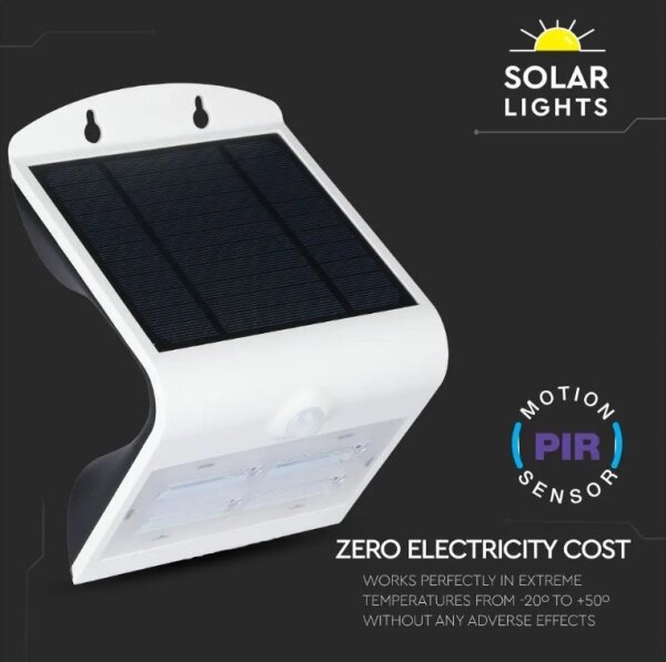 LED lampă solară de perete cu senzor LED/3W/3,7V 3000/4000K IP65 albă