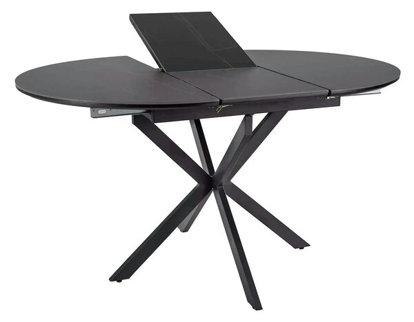 Masa extensibila GASTON, negru mat cu efect de marmura, ceramica/metal