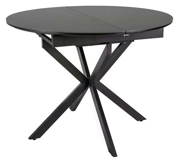 Masa extensibila GASTON, negru mat cu efect de marmura, ceramica/metal