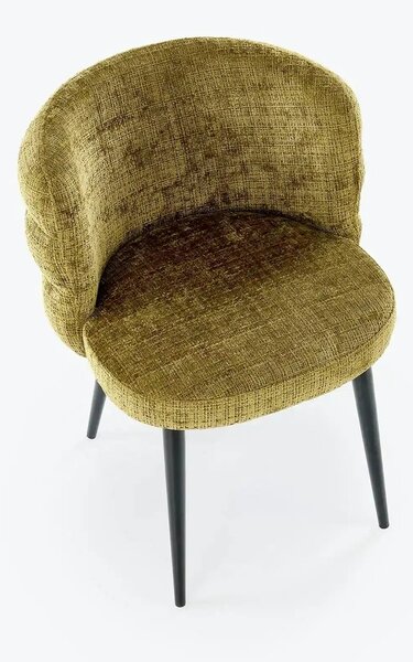 Scaun K575, verde olive - Cremona 38, stofa catifelata/otel, 62x64x79