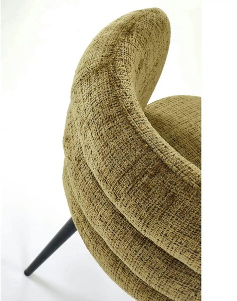 Scaun K575, verde olive - Cremona 38, stofa catifelata/otel, 62x64x79