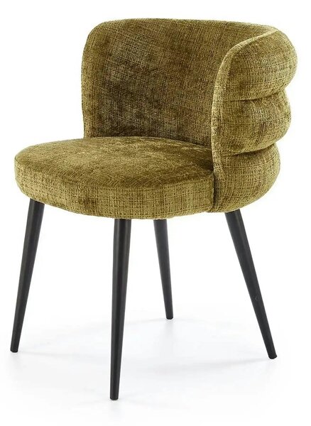 Scaun K575, verde olive - Cremona 38, stofa catifelata/otel, 62x64x79