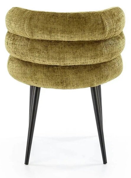 Scaun K575, verde olive - Cremona 38, stofa catifelata/otel, 62x64x79