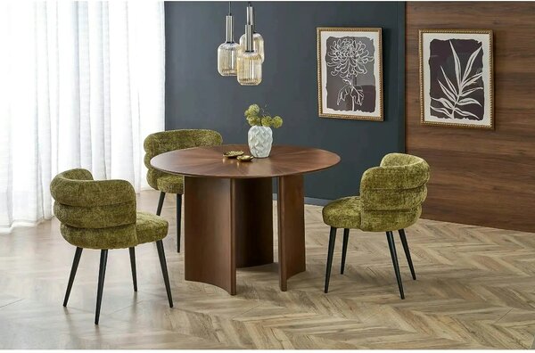 Scaun K575, verde olive - Cremona 38, stofa catifelata/otel, 62x64x79