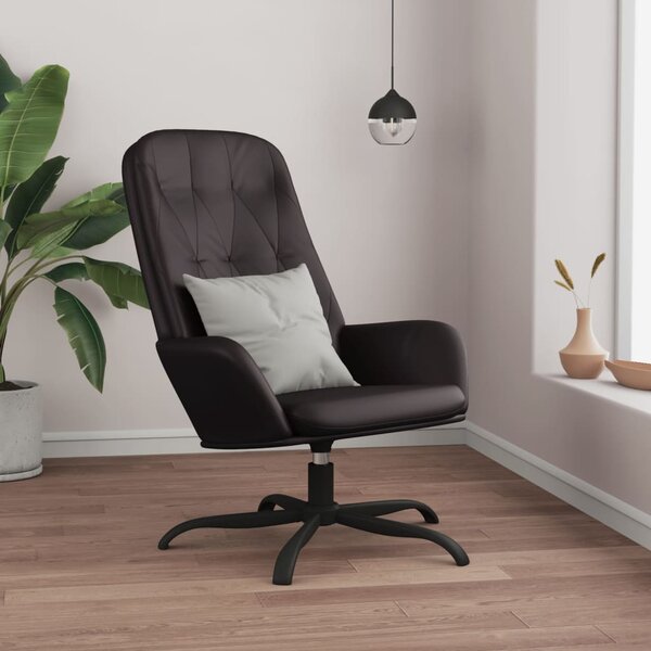 Scaun de relaxare, negru, piele ecologică lucioasă