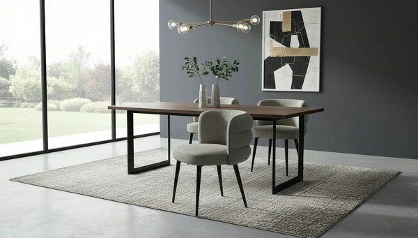 Scaun K575, gri - Cremona 96, stofa catifelata/otel, 62x64x79 cm