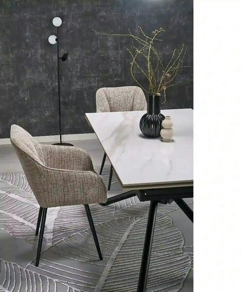 Scaun K576, bej/negru, stofa clasica/otel, 54x60x85 cm